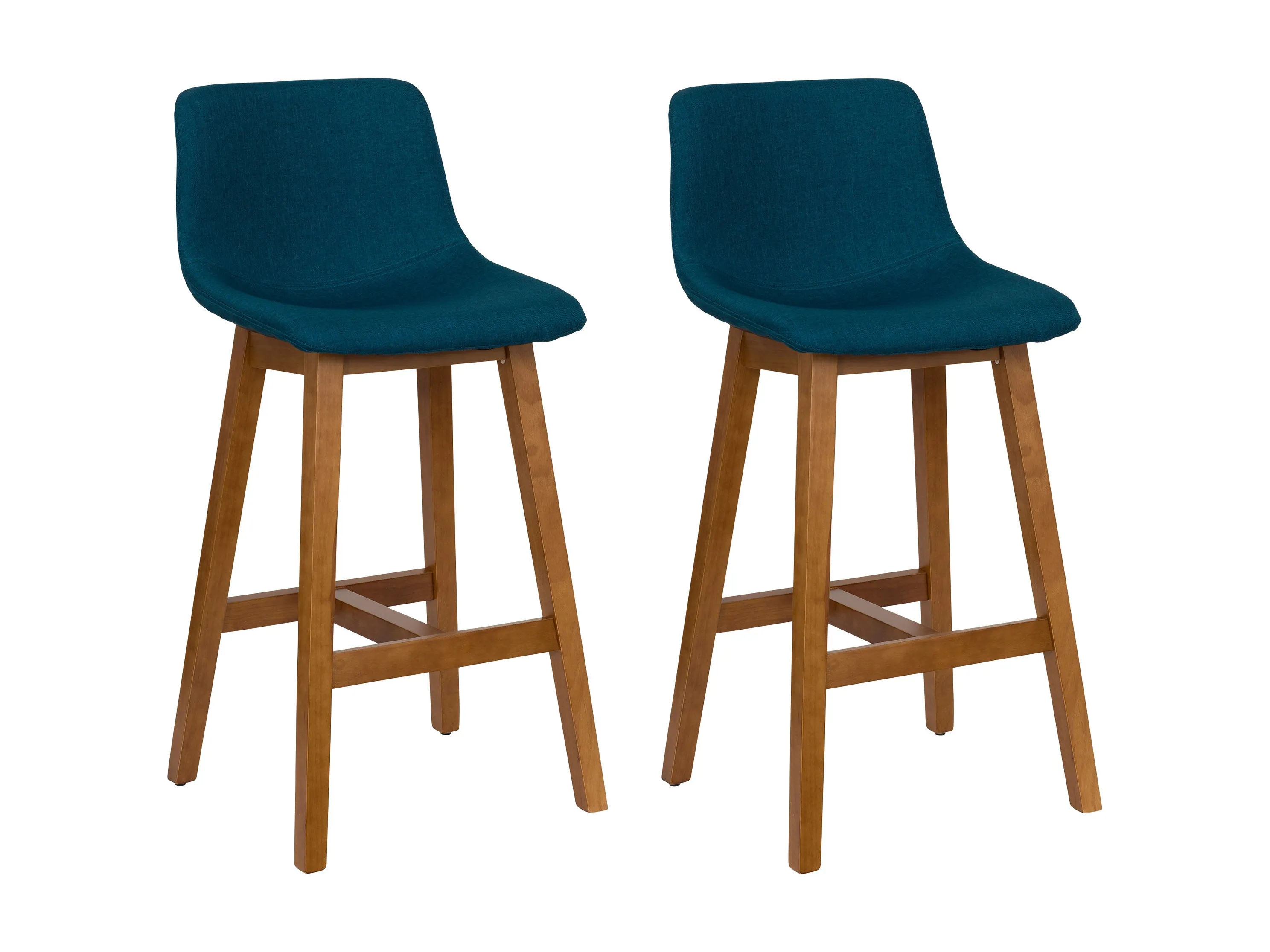 Blue Wood Bar Stools, Set of 2