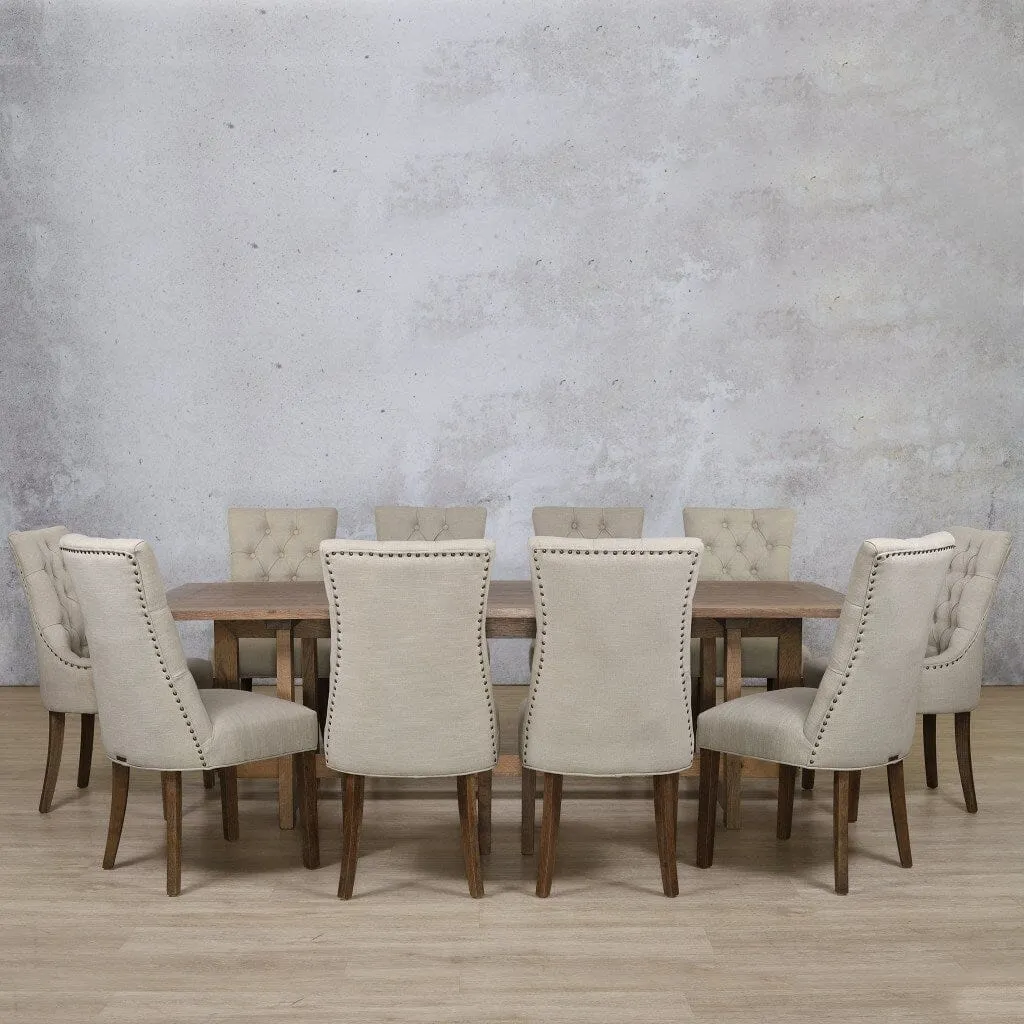 Bolton Wood Top & Duchess 10 Seater Dining Set