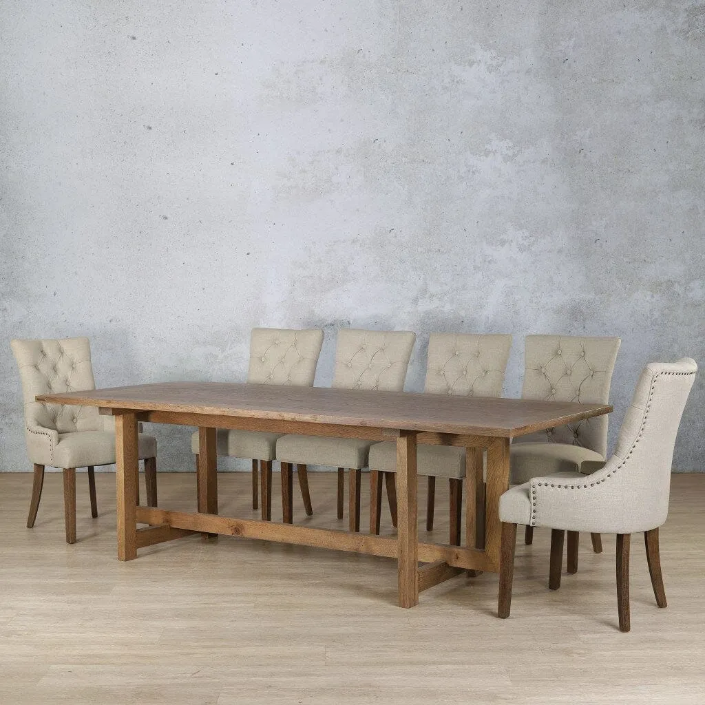 Bolton Wood Top & Duchess 10 Seater Dining Set