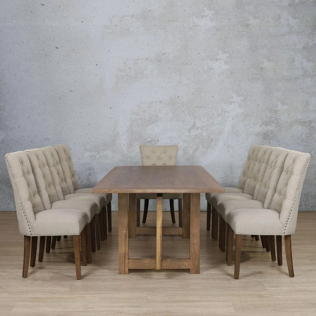 Bolton Wood Top & Duchess 10 Seater Dining Set