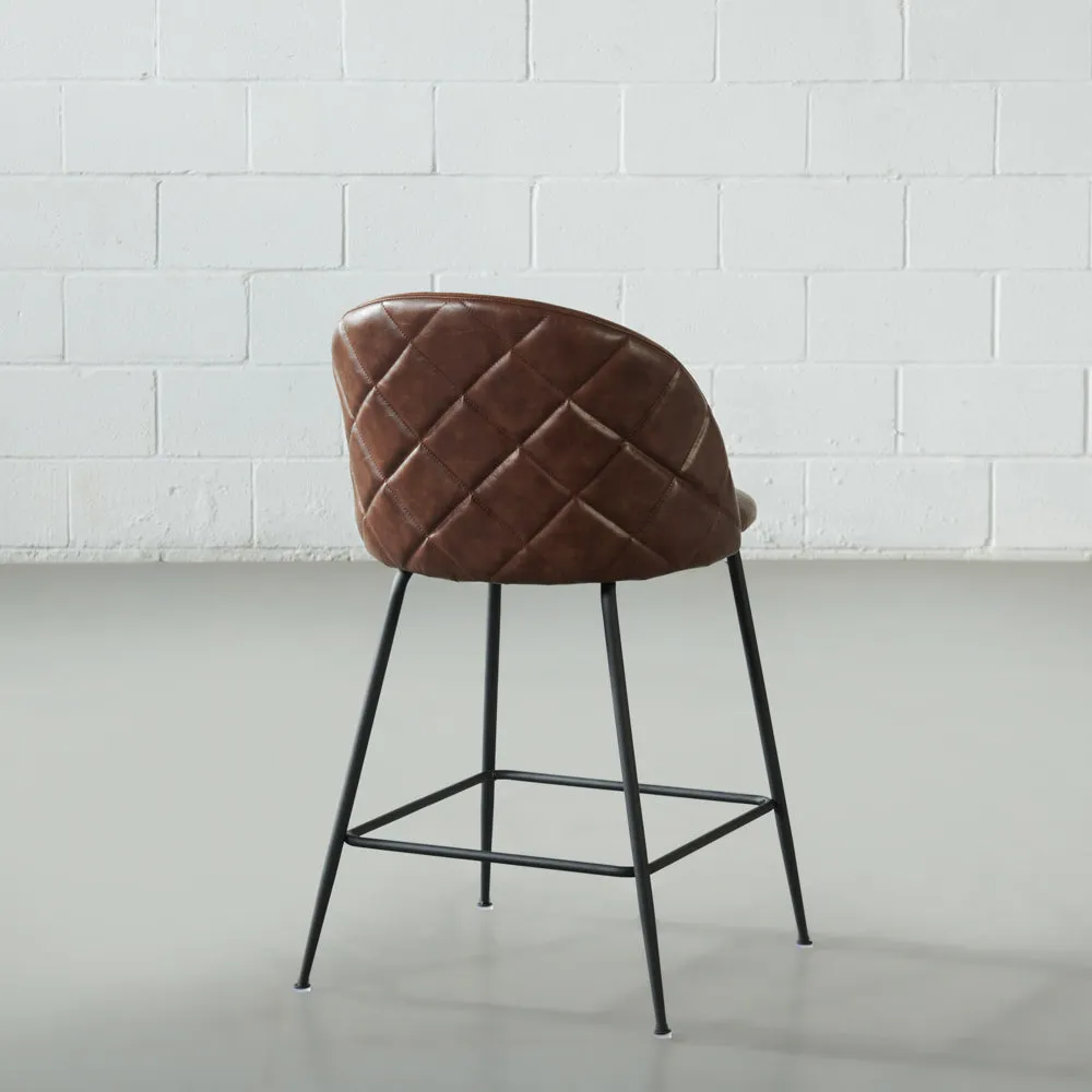 BRANSON - Brown Vegan Leather Counter Stool