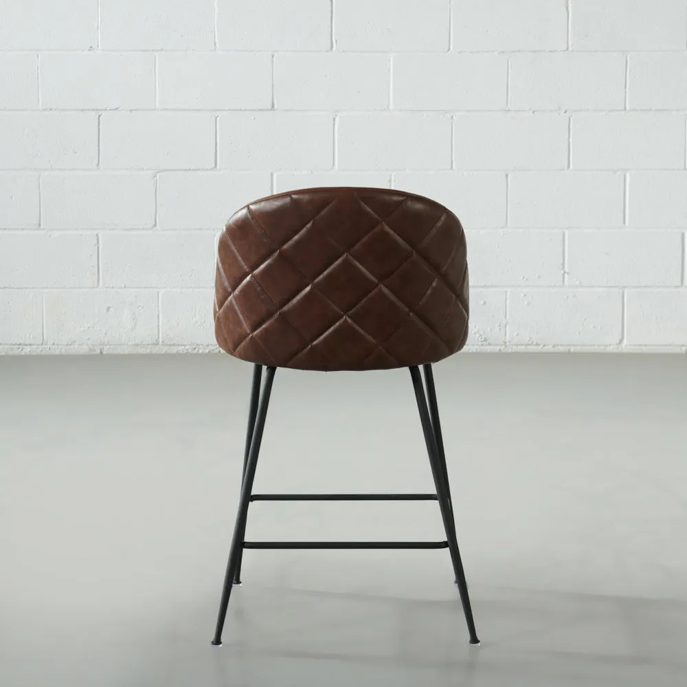 BRANSON - Brown Vegan Leather Counter Stool