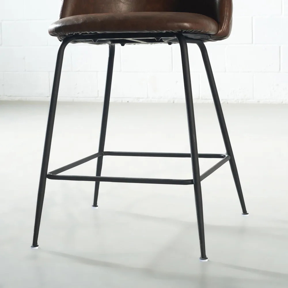 BRANSON - Brown Vegan Leather Counter Stool