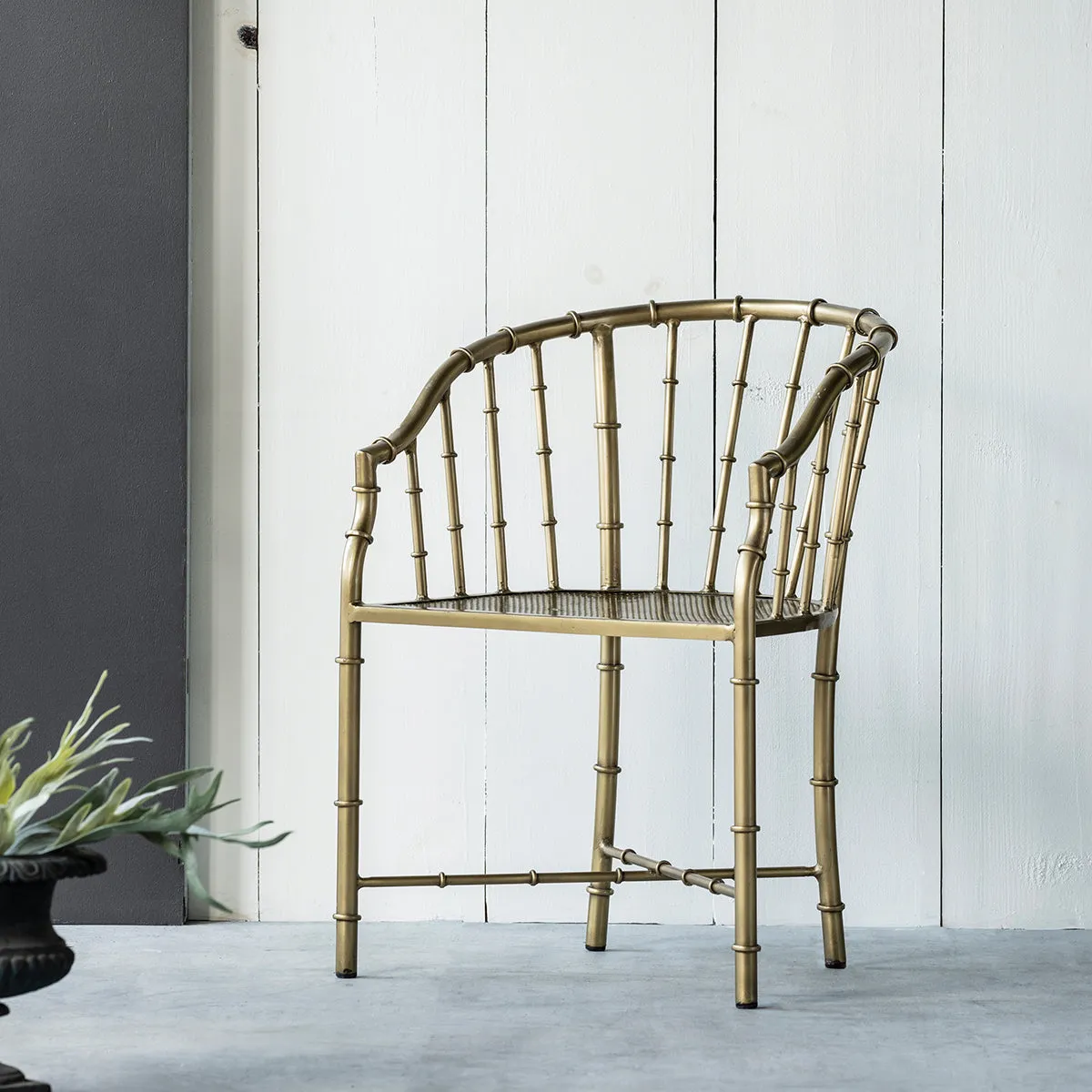 Brass Bamboo Armchair