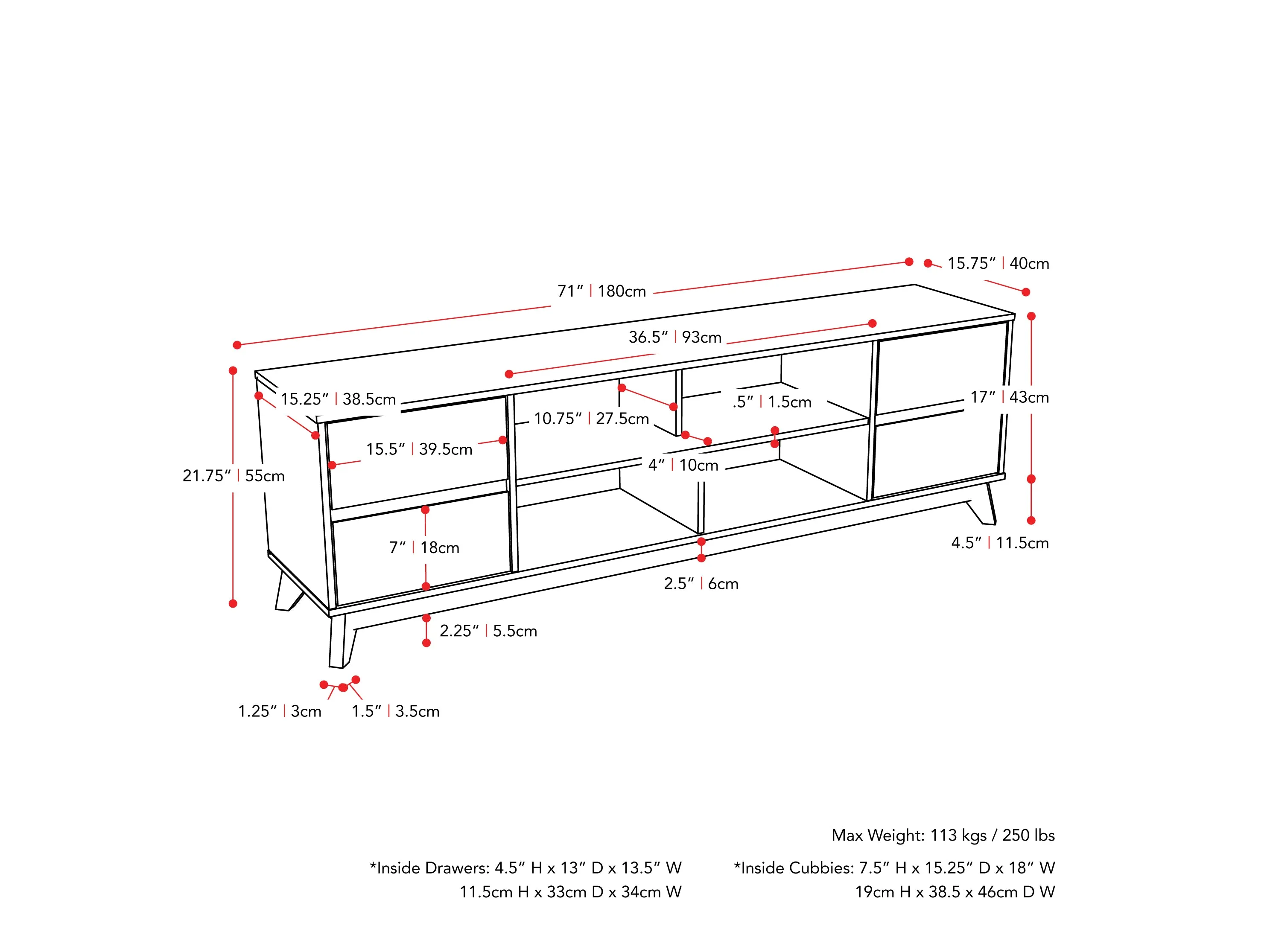 Brown Modern TV Stand, TVs up to 85"