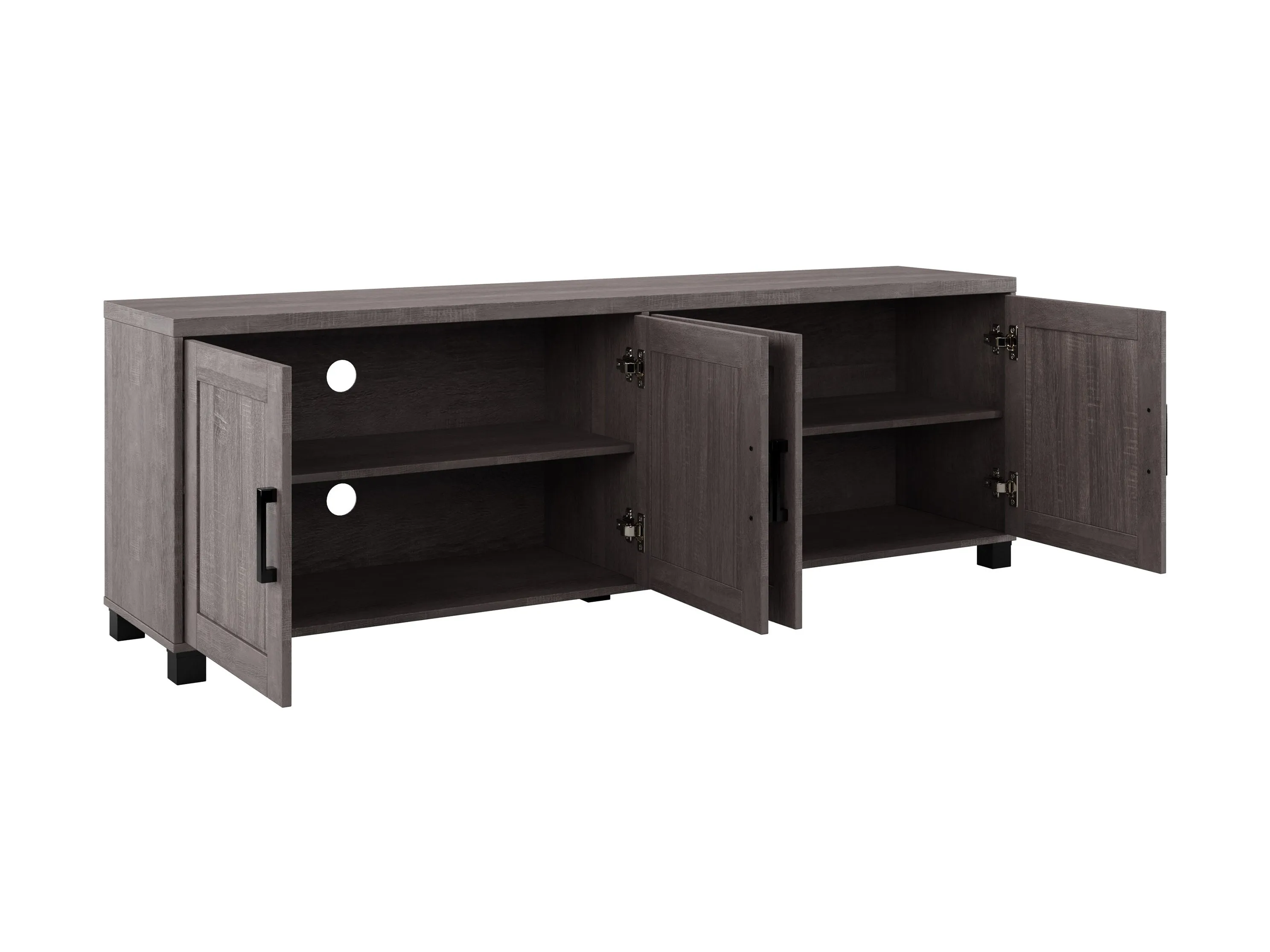 Brown TV Stand with Doors, TVs up to 85"