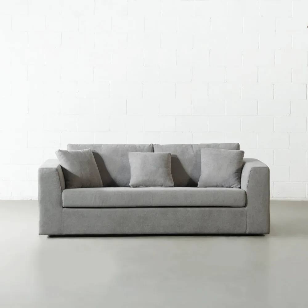 CAMERON - Grey Fabric Sofabed with Memory Foam Mattress