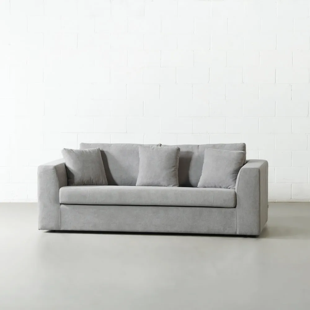 CAMERON - Grey Fabric Sofabed with Memory Foam Mattress