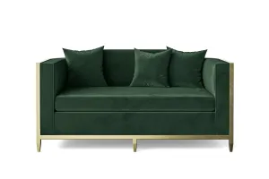 Carrara 2 Seater Sofa Green Velvet