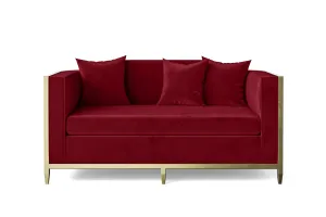 Carrara 2 Seater Sofa Red Velvet