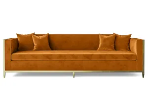 Carrara 4 Seater Sofa Gold Velvet