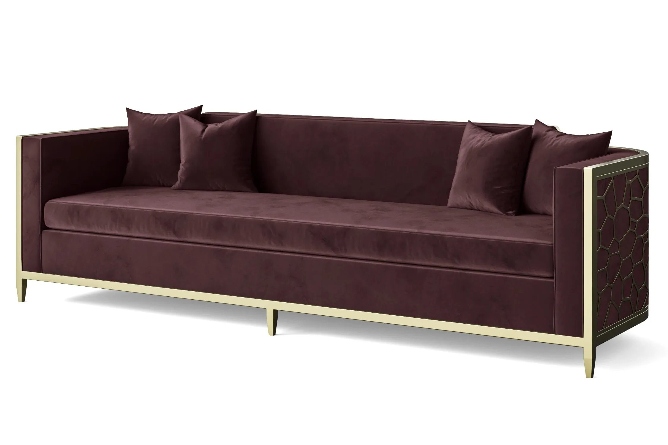 Carrara 4 Seater Sofa Grape Velvet