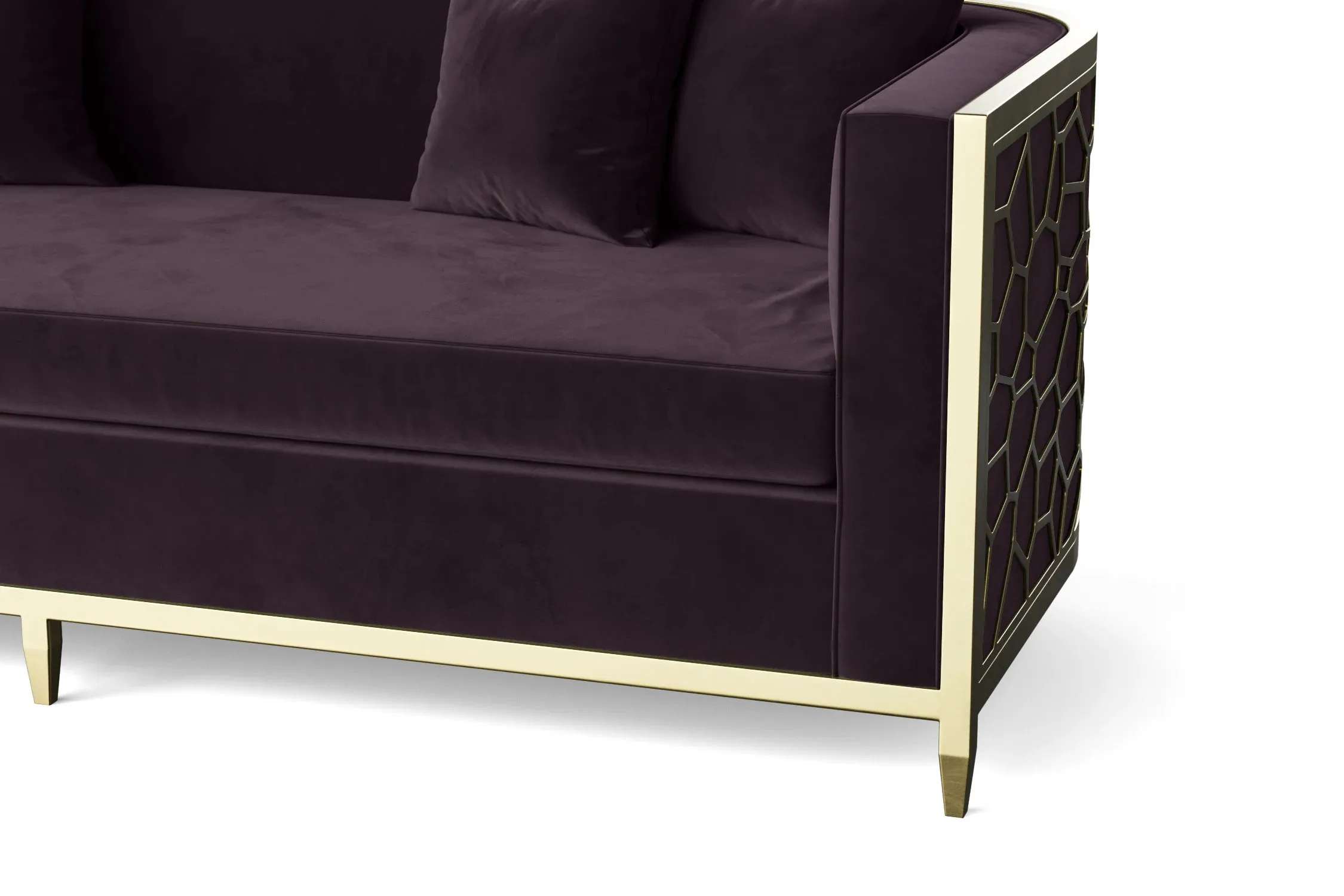 Carrara 4 Seater Sofa Purple Velvet