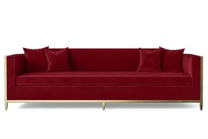 Carrara 4 Seater Sofa Red Velvet