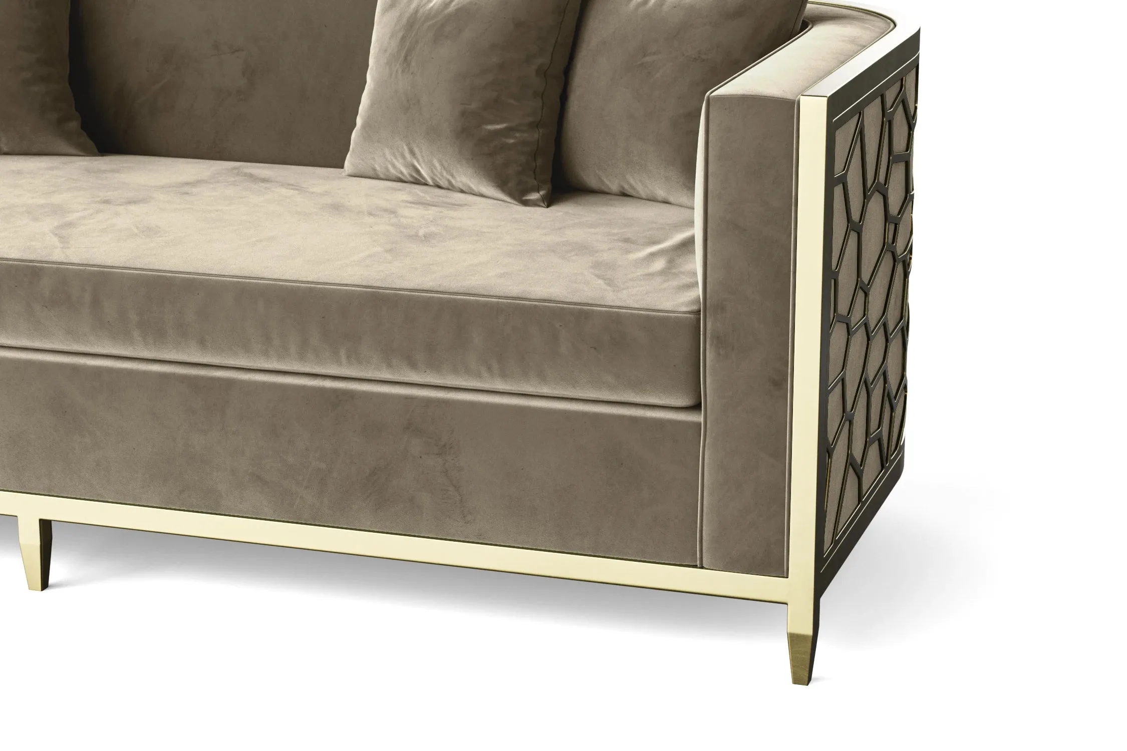 Carrara 4 Seater Sofa Sand Velvet