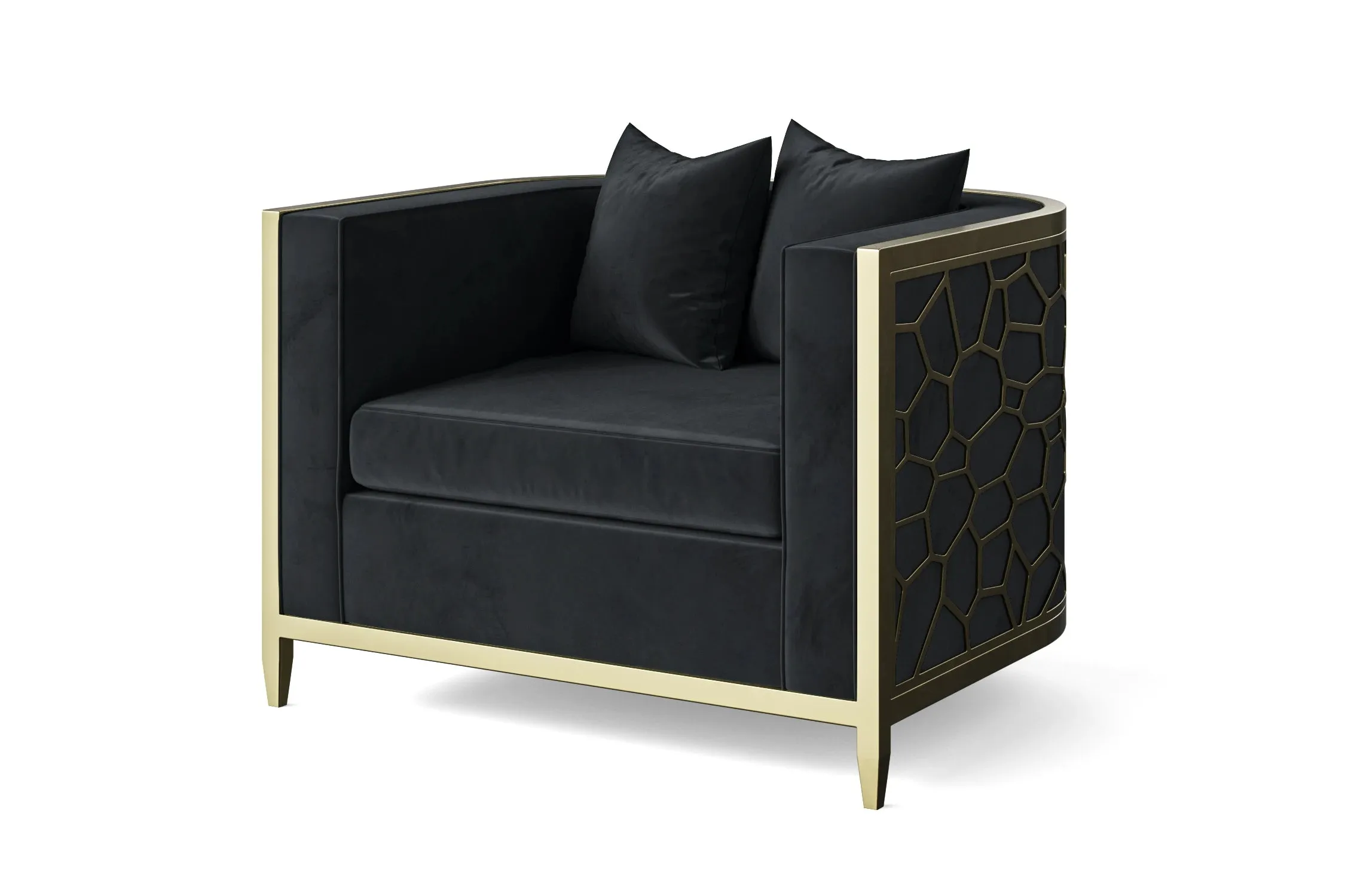 Carrara Armchair Dark Grey Velvet