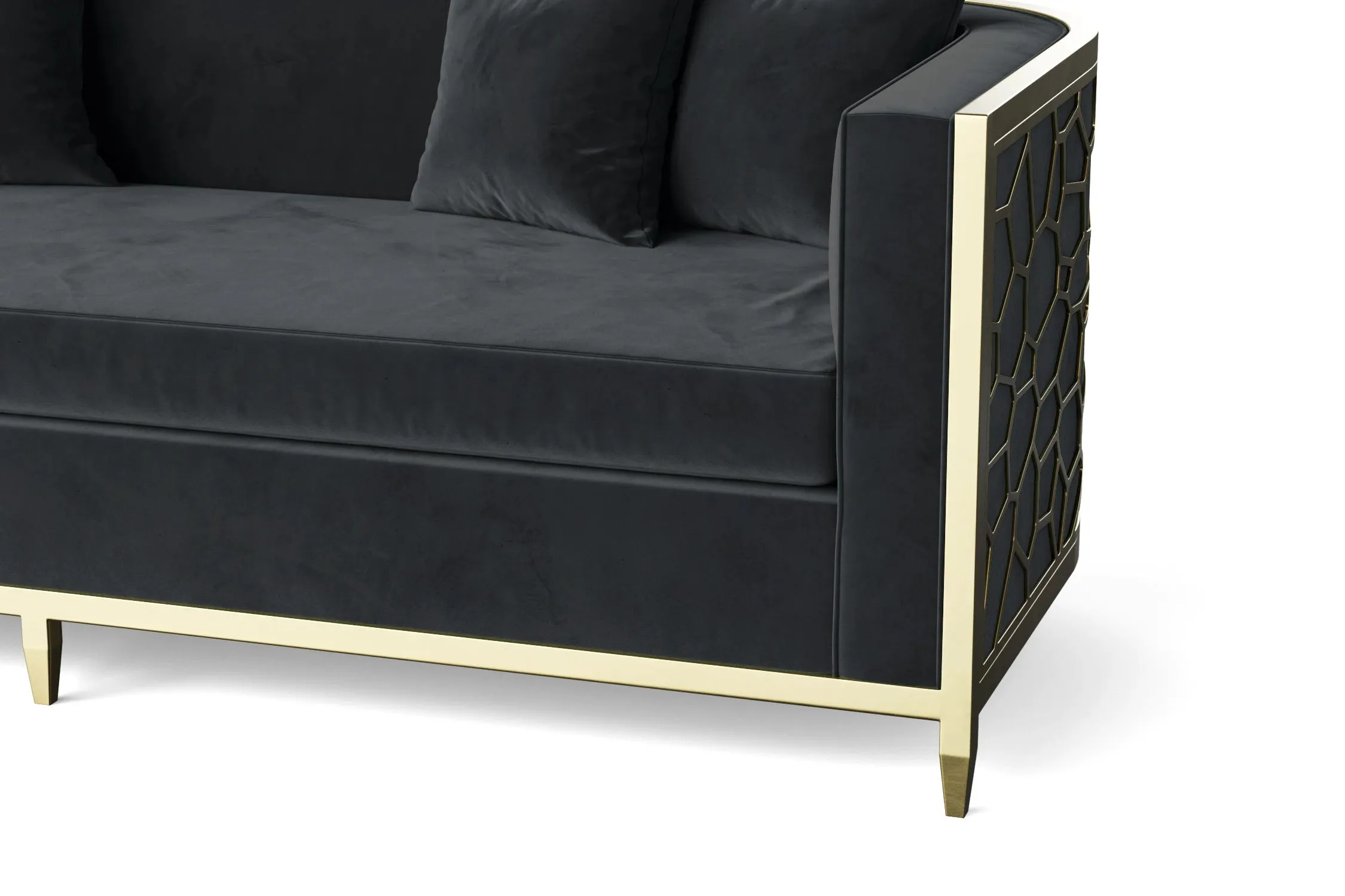 Carrara Armchair Dark Grey Velvet