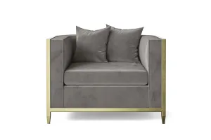 Carrara Armchair Grey Velvet