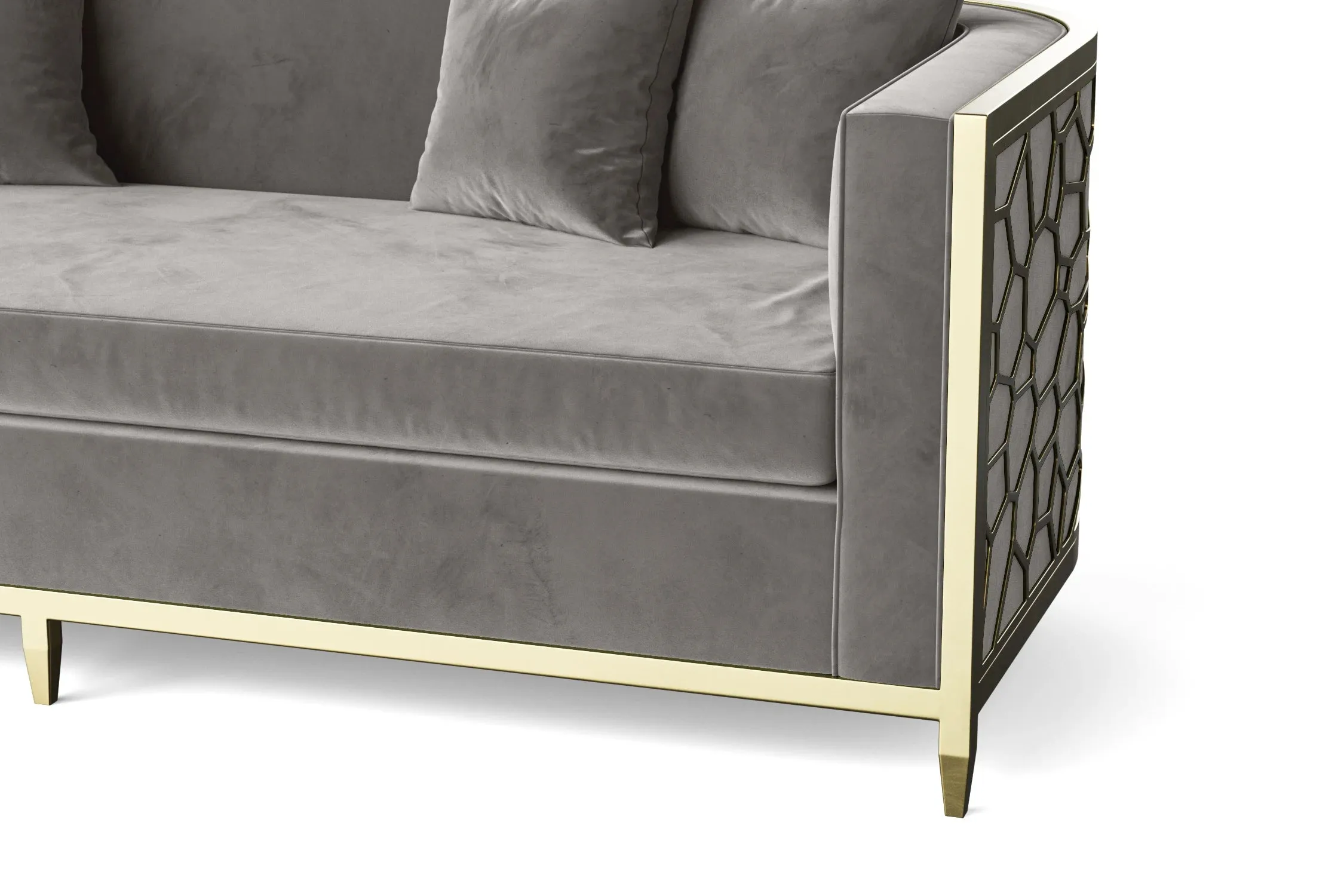 Carrara Armchair Grey Velvet