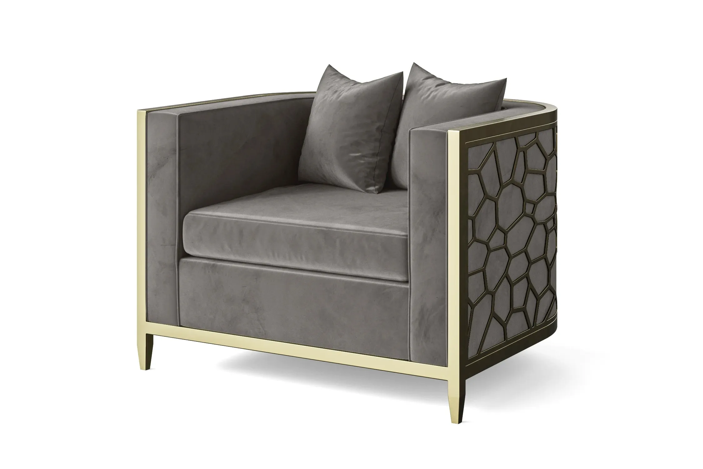 Carrara Armchair Grey Velvet