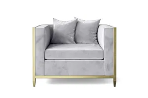 Carrara Armchair Silver Velvet