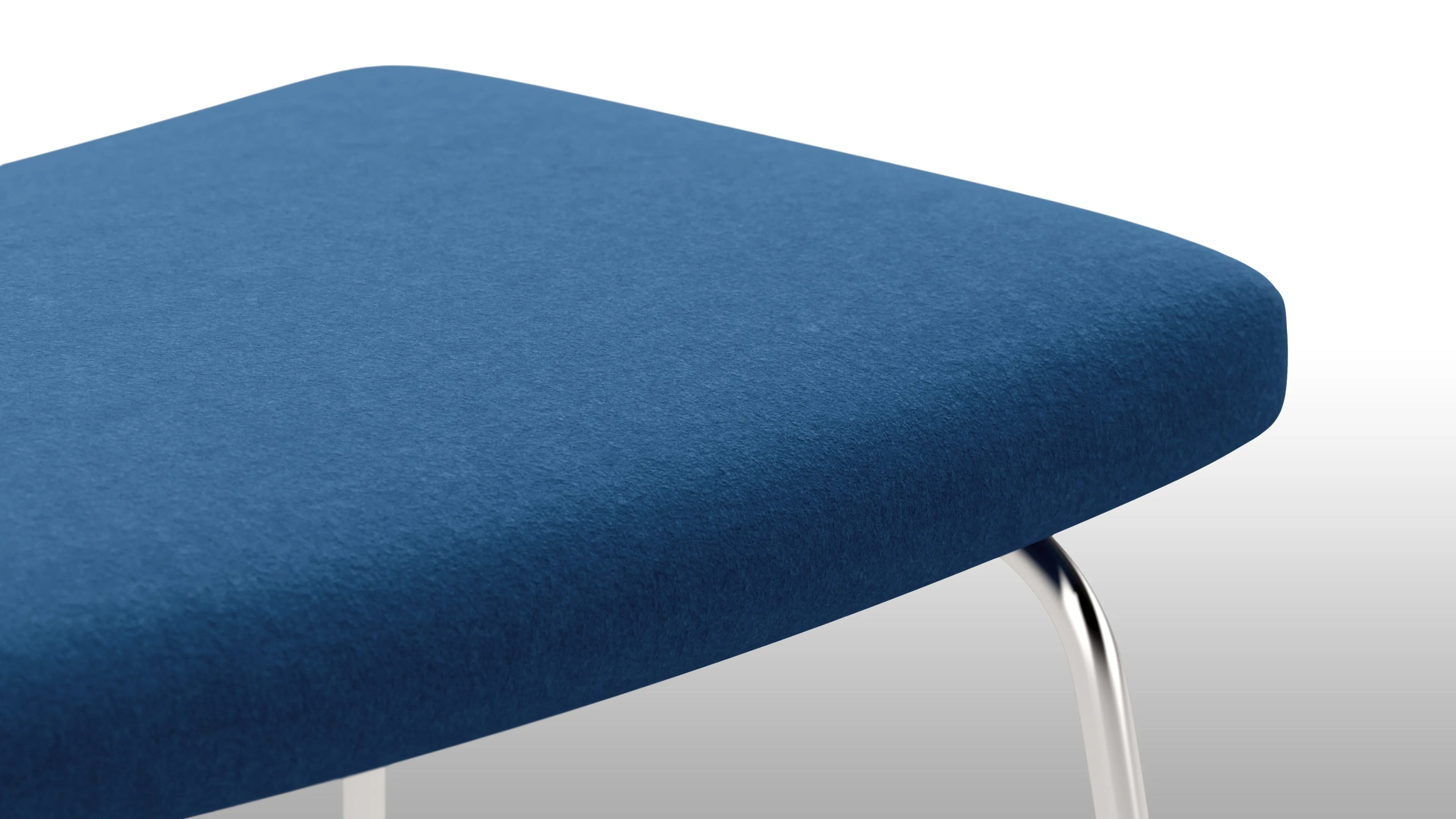 CH468 Oculus - CH468 Oculus Ottoman, Indigo Blue Wool