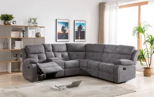 Charlie Dark Grey Chenille Reclining Corner Sofa