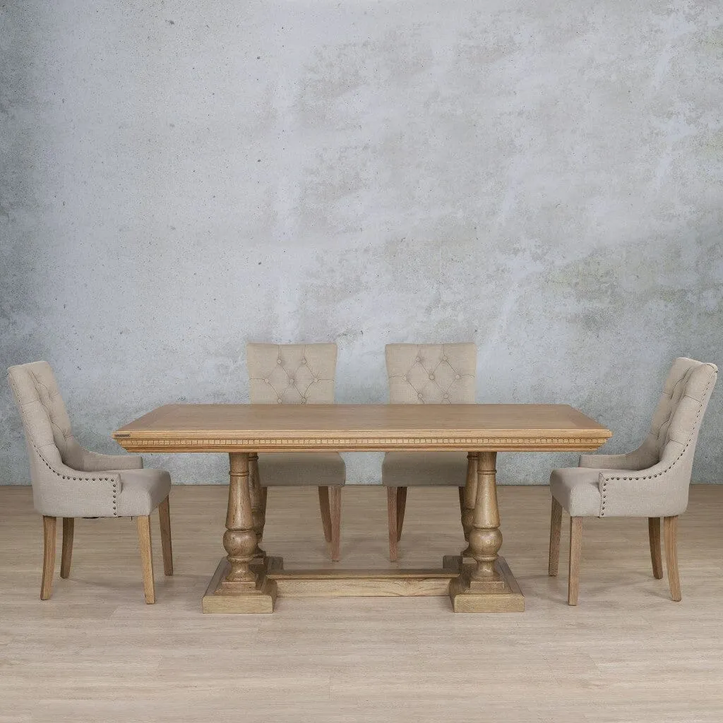 Charlotte Fluted Wood Top & Duchess 6 Seater Dining Set