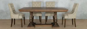 Charlotte Fluted Wood Top & Duchess 6 Seater Dining Set