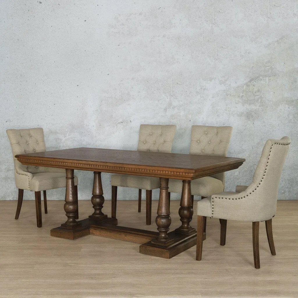 Charlotte Fluted Wood Top & Duchess 6 Seater Dining Set