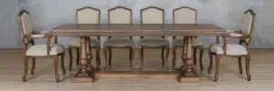 Charlotte Fluted Wood Top & Duke 10 Seater Dining Set