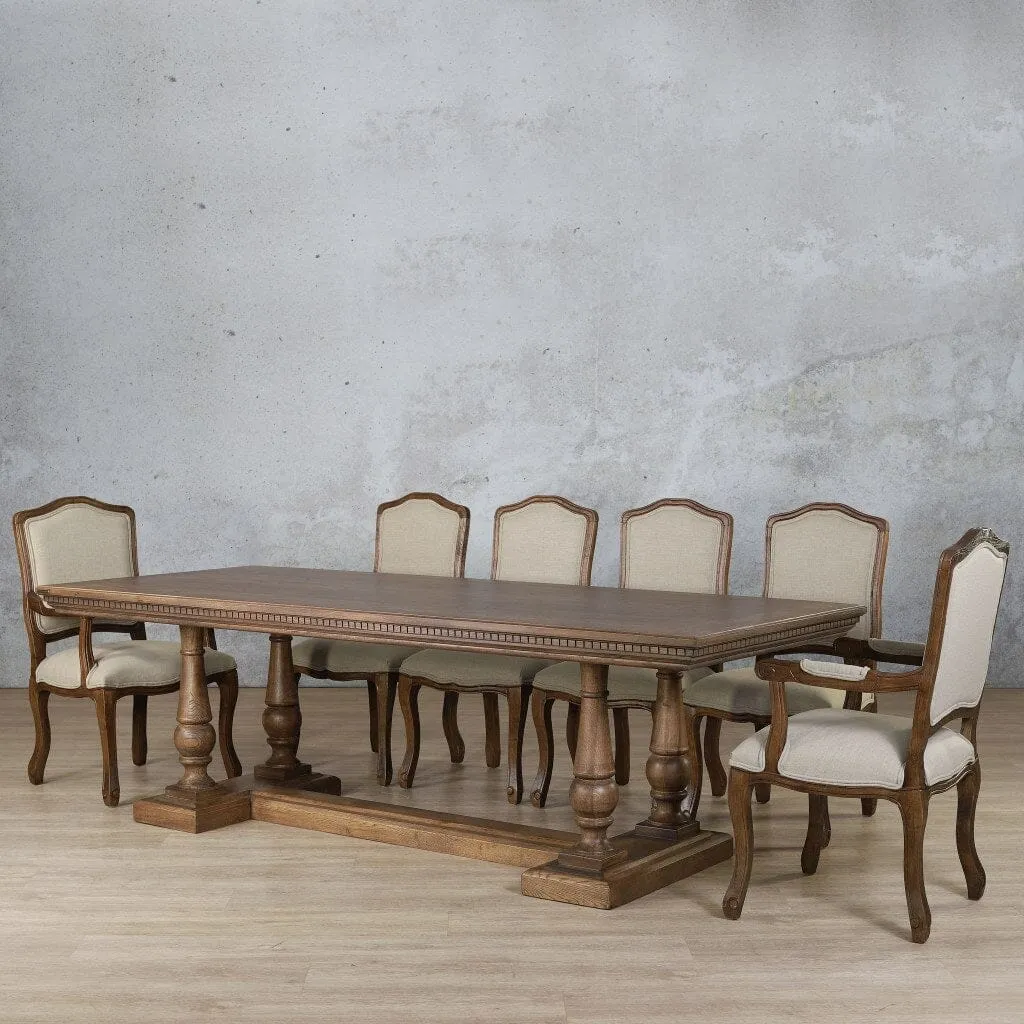 Charlotte Fluted Wood Top & Duke 10 Seater Dining Set