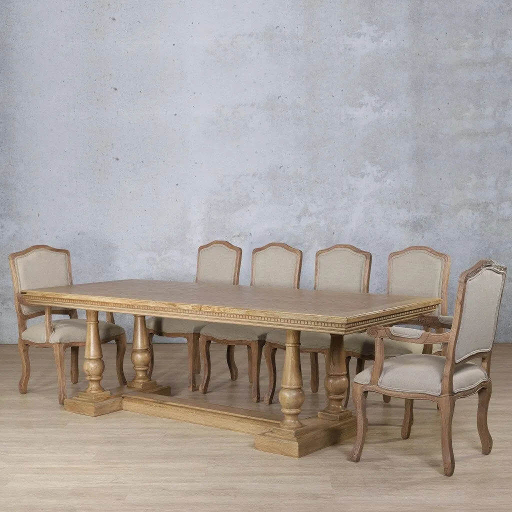 Charlotte Fluted Wood Top & Duke 10 Seater Dining Set