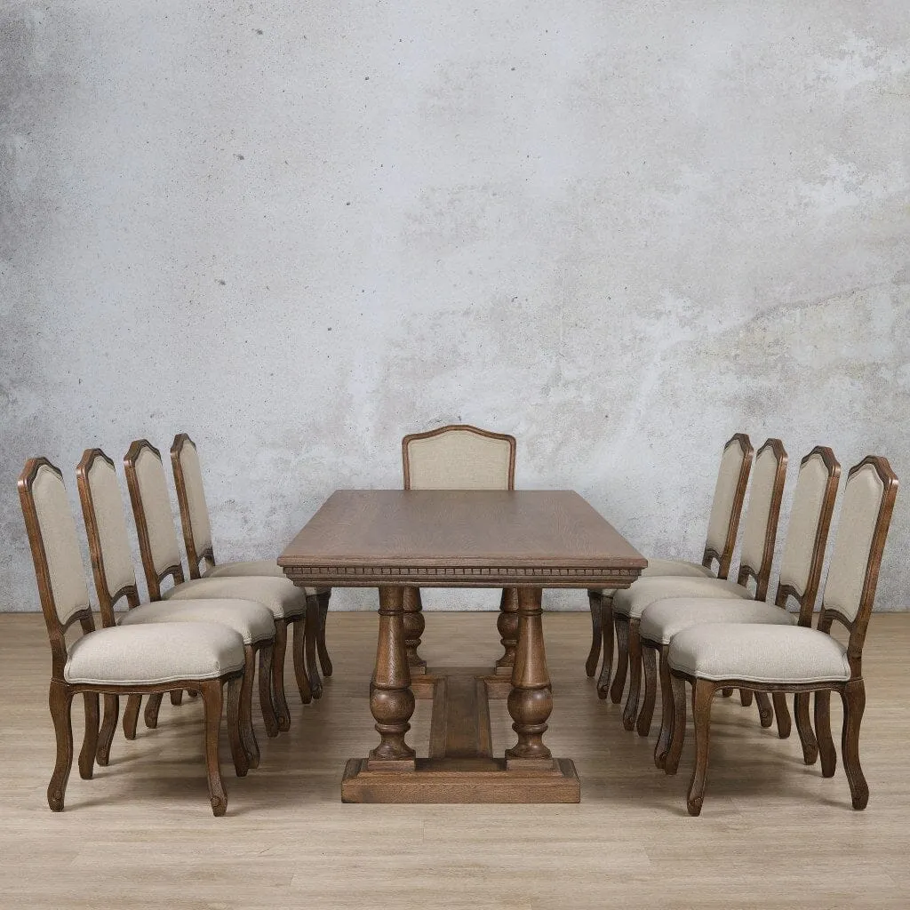 Charlotte Fluted Wood Top & Duke 10 Seater Dining Set