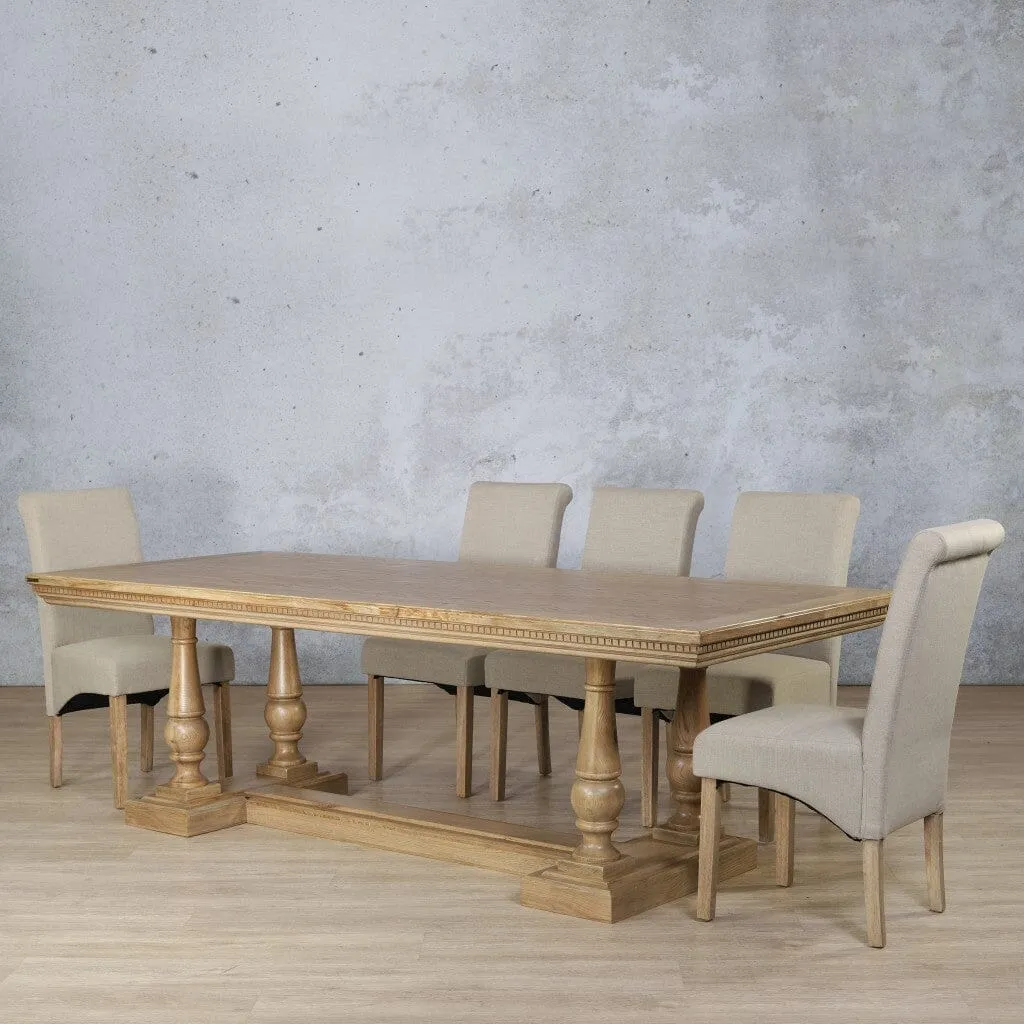 Charlotte Fluted Wood Top & Windsor 8 Seater Dining Set