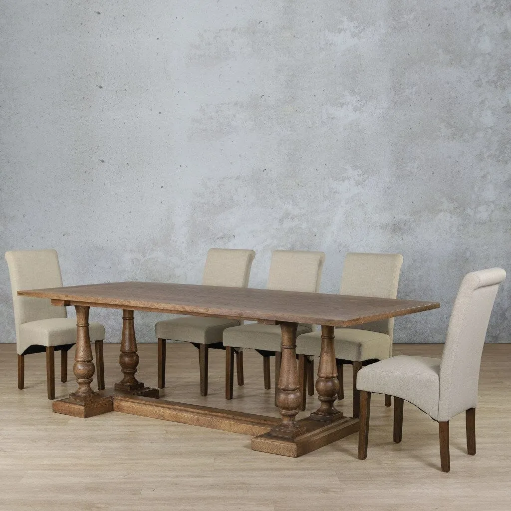 Charlotte Wood Top & Windsor 8 Seater Dining Set