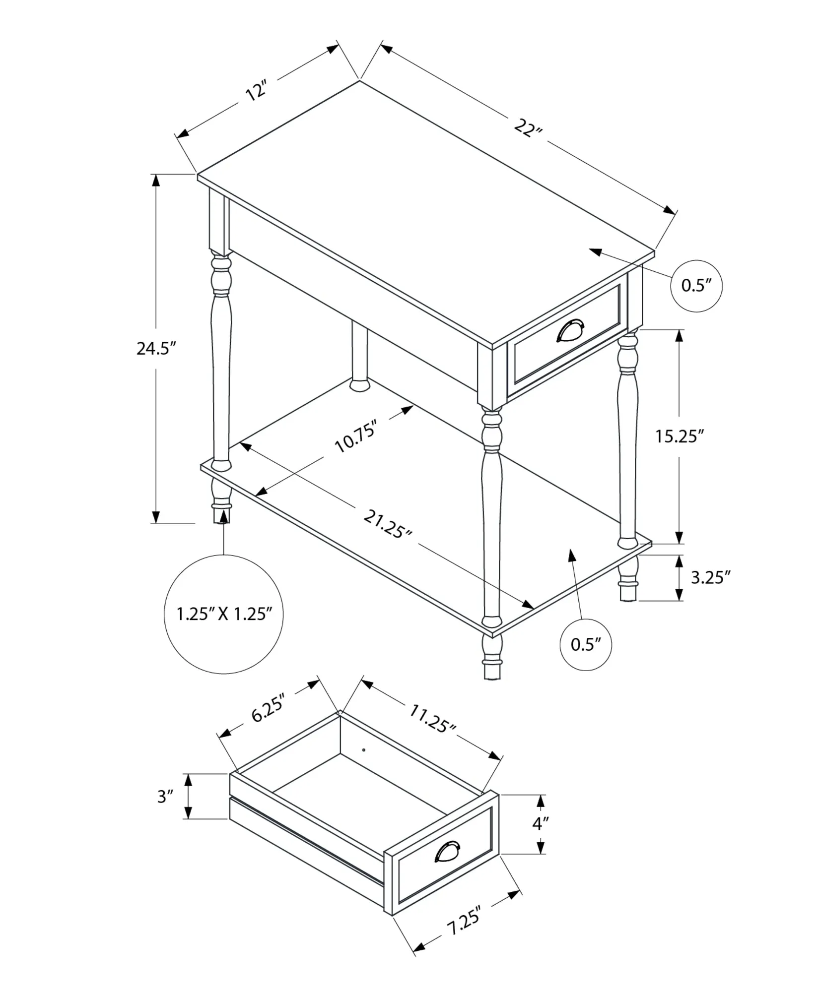 Cherry Brown Accent Table