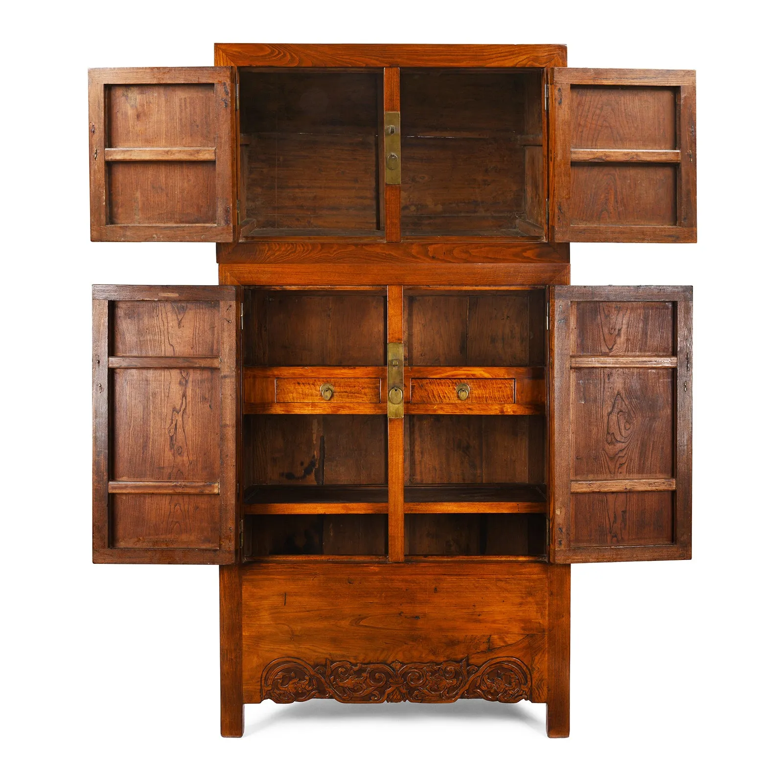 Chinese Elm Compound Cabinet From Beijing - 19th Century