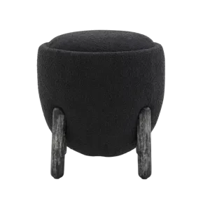 Clarabella Boucle Ottoman in Black