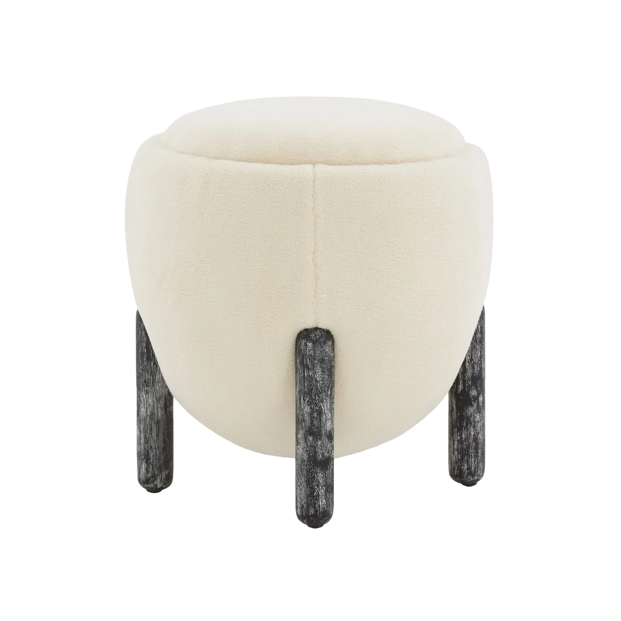 Clarabella Boucle Ottoman in Cream/Black