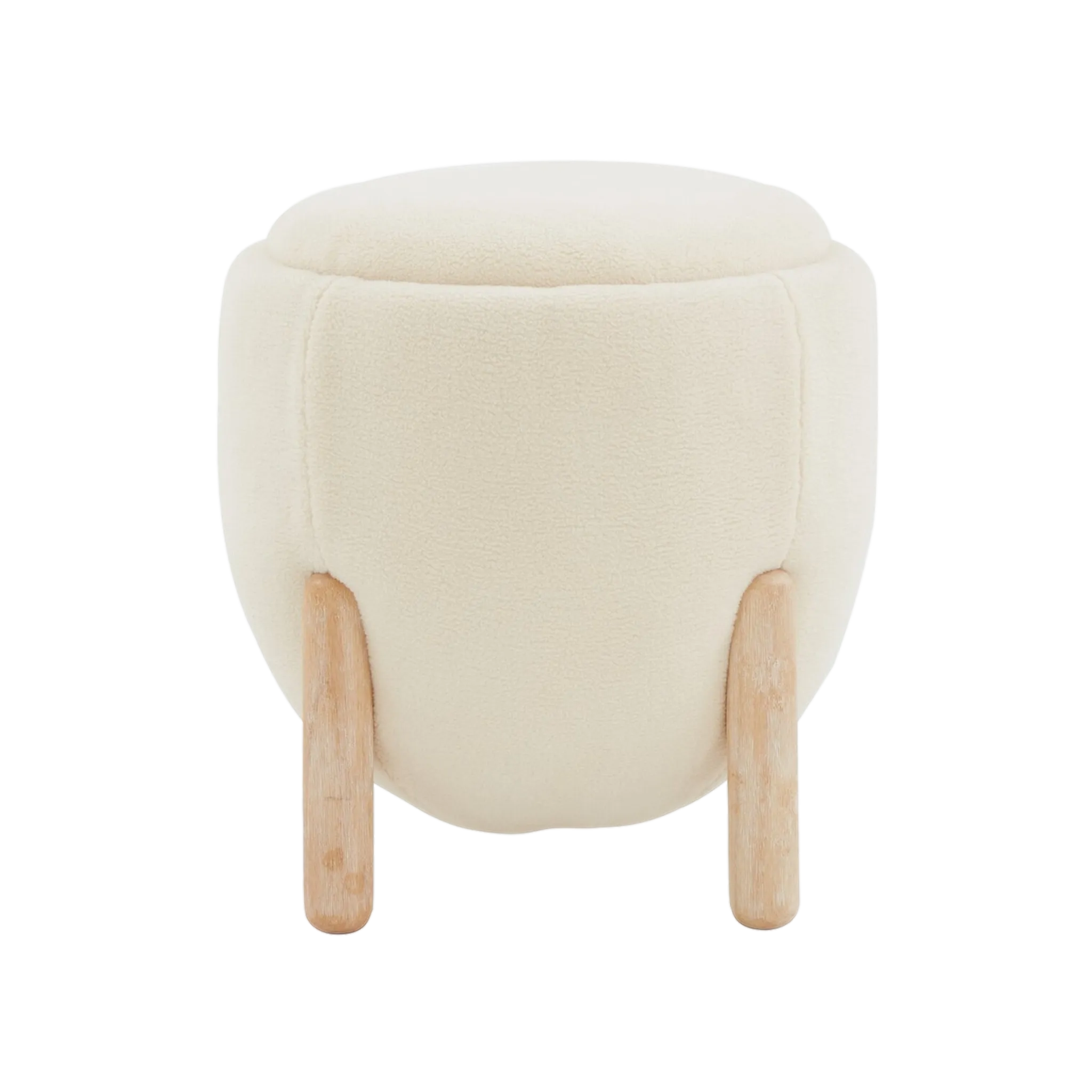 Clarabella Boucle Ottoman in Cream/Oak