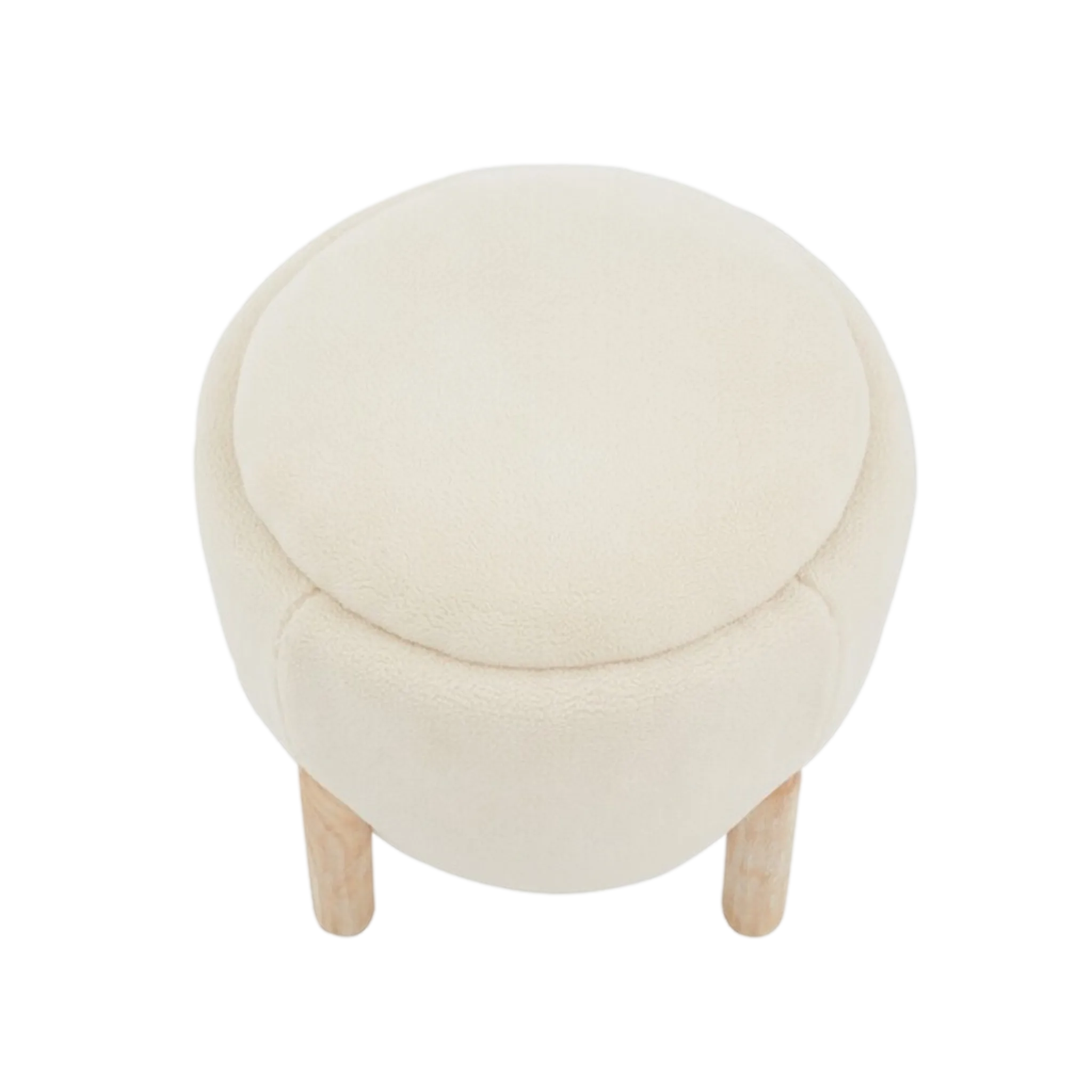 Clarabella Boucle Ottoman in Cream/Oak