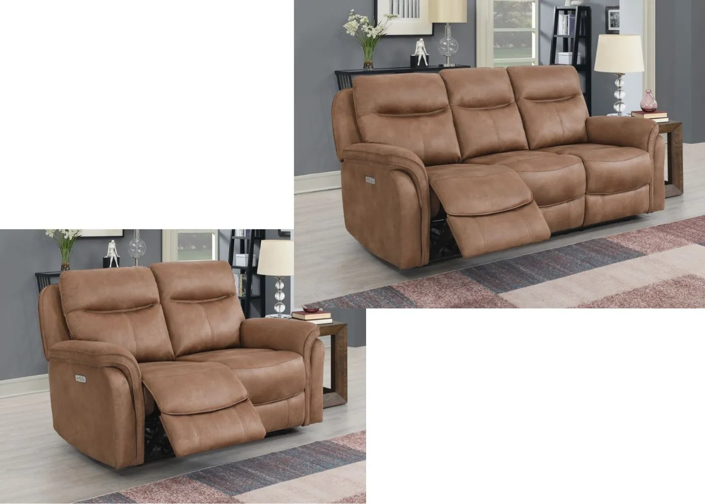 Claremont Electric Reclining Sofa in Sahara Colour by Annaghmore