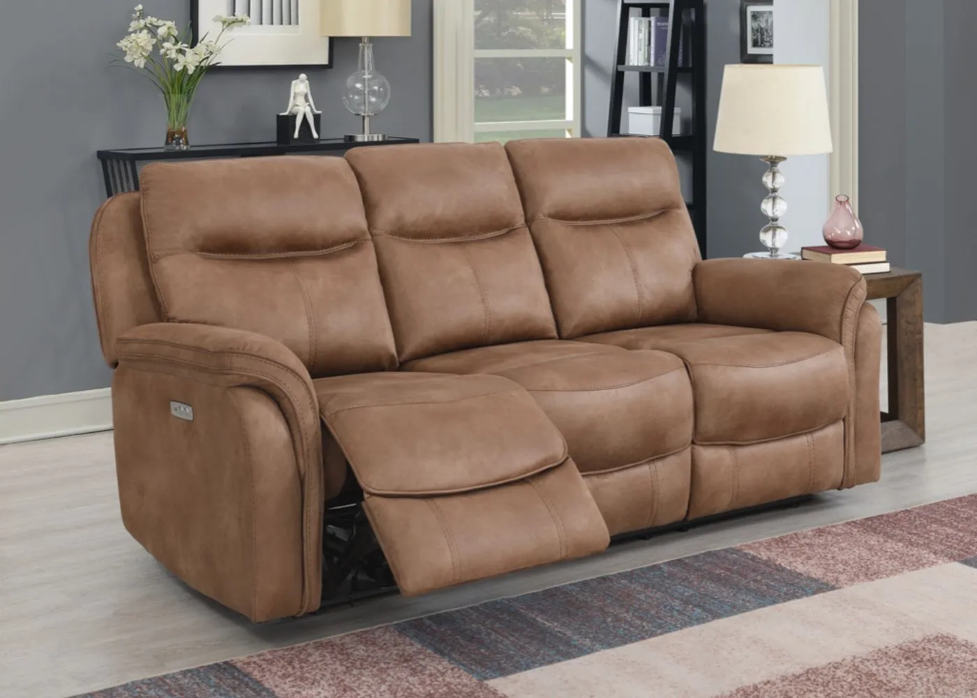 Claremont Electric Reclining Sofa in Sahara Colour by Annaghmore