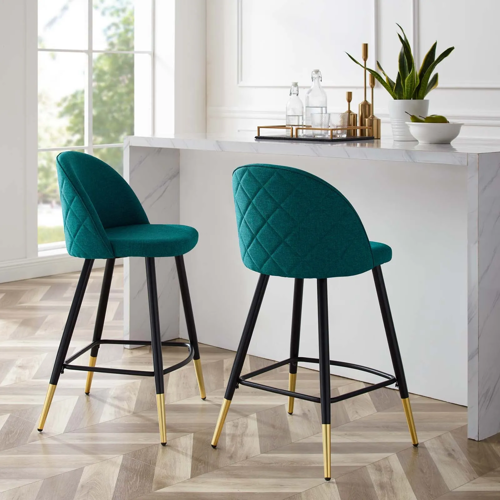 Cordial Fabric Counter Stools - Set of 2