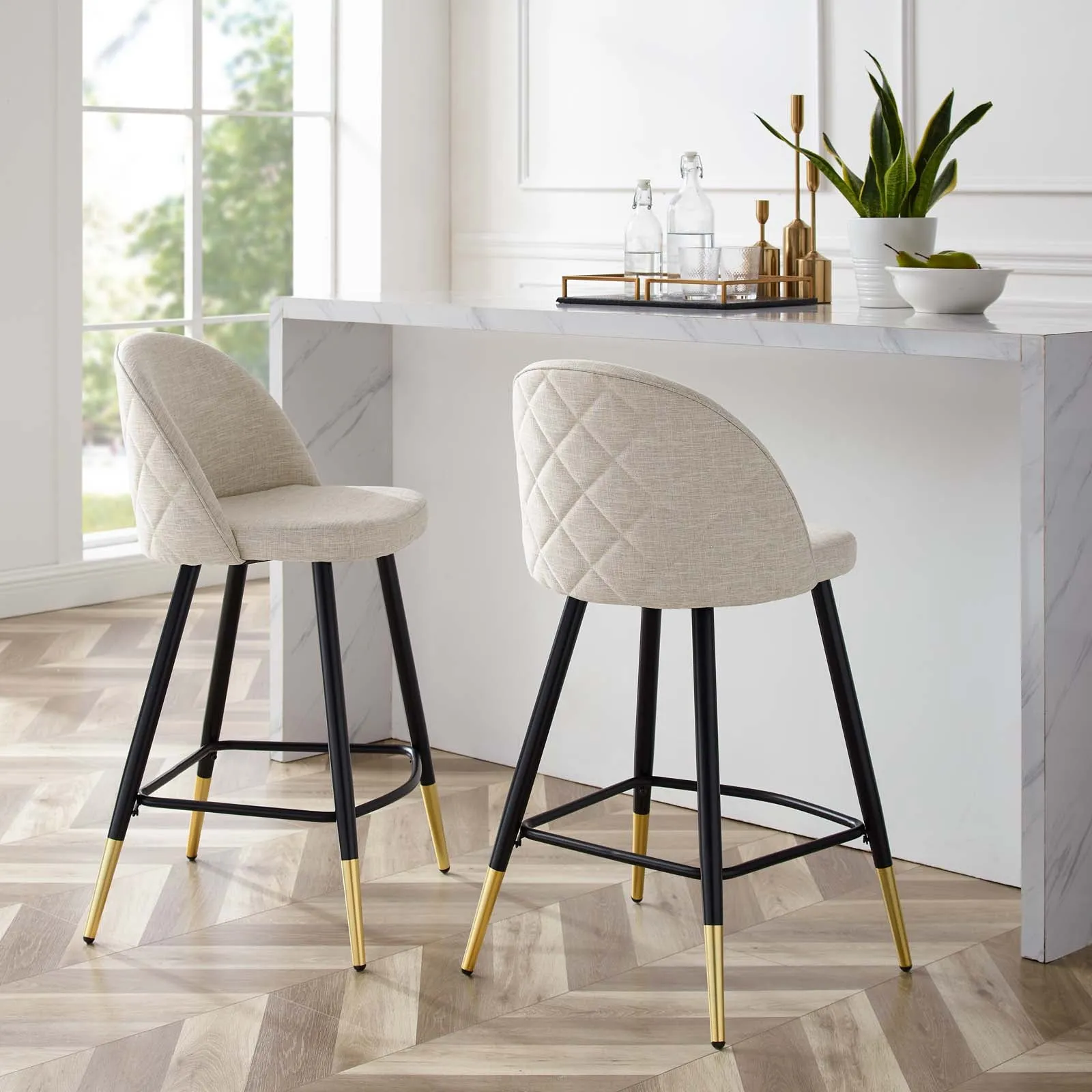 Cordial Fabric Counter Stools - Set of 2