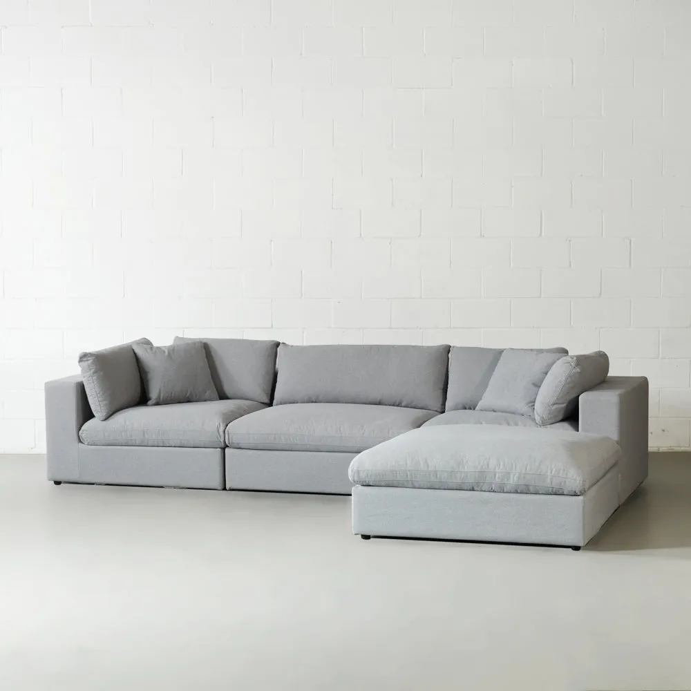 COSMIC - Grey Fabric Modular Sectional (4 piece)