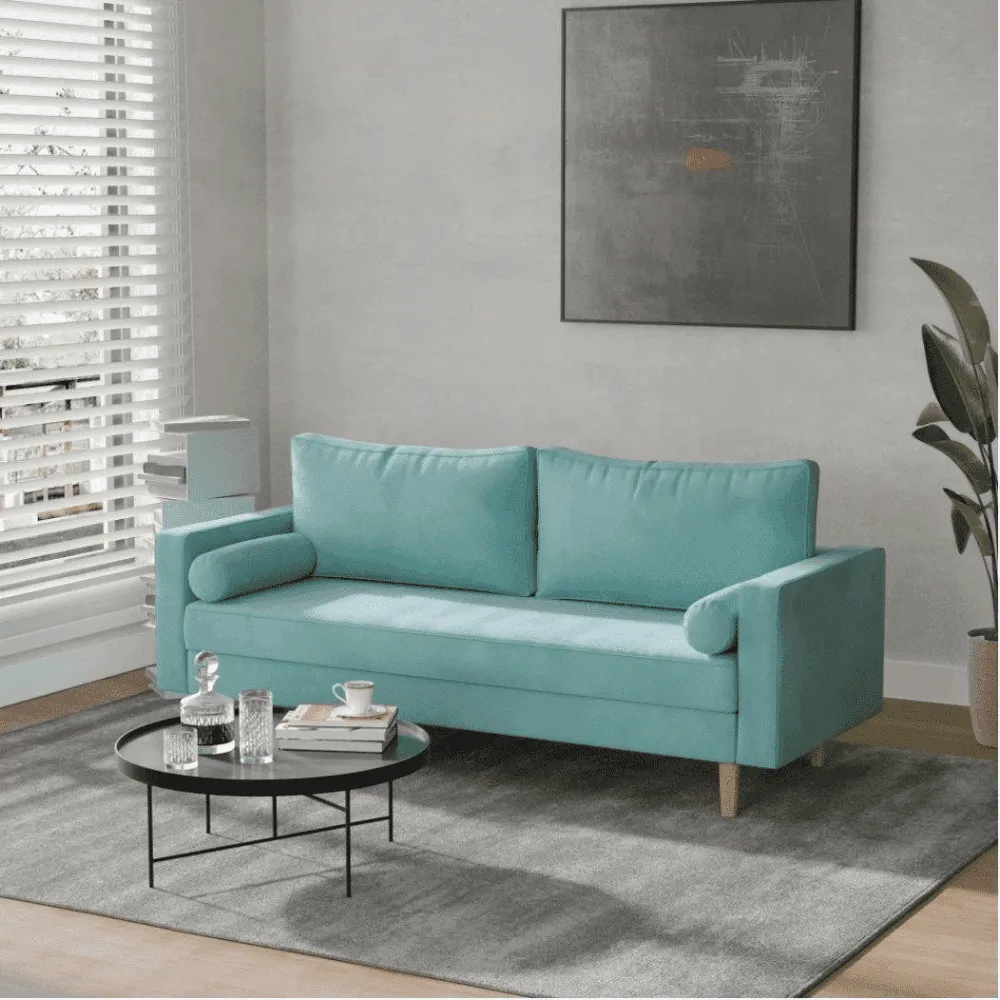 Craftmen Modern Sofa Set in Suede Fabric