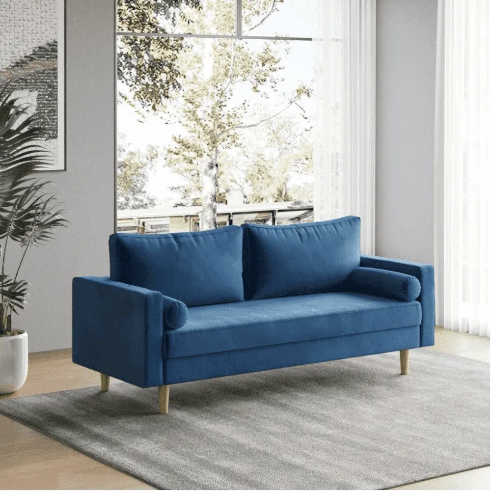 Craftmen Modern Sofa Set in Suede Fabric