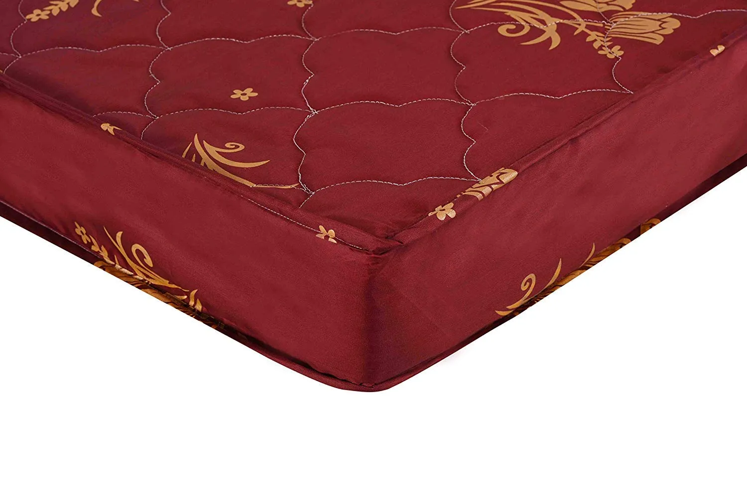 EASYDAY Travel Bed 3-Fold 4-inch PU Foam Single Bed Orthopedic Folding Lightweight and Portable Mattress (Maroon, 72x35x4)| ISO Certified Company